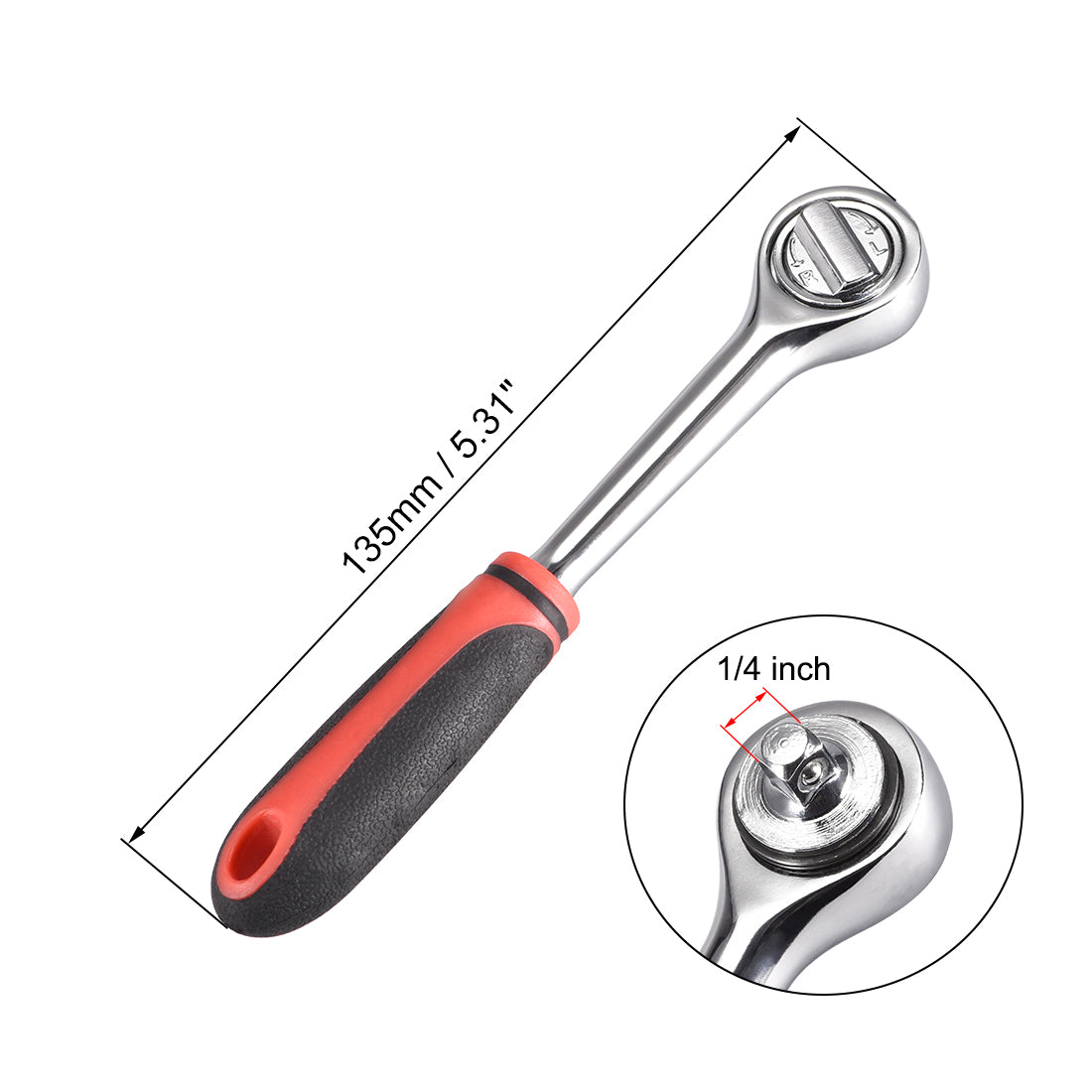 Harfington Ratchet Wrench, 1/4-Inch 72-Tooth Reversible Offset Drive (Random Color)