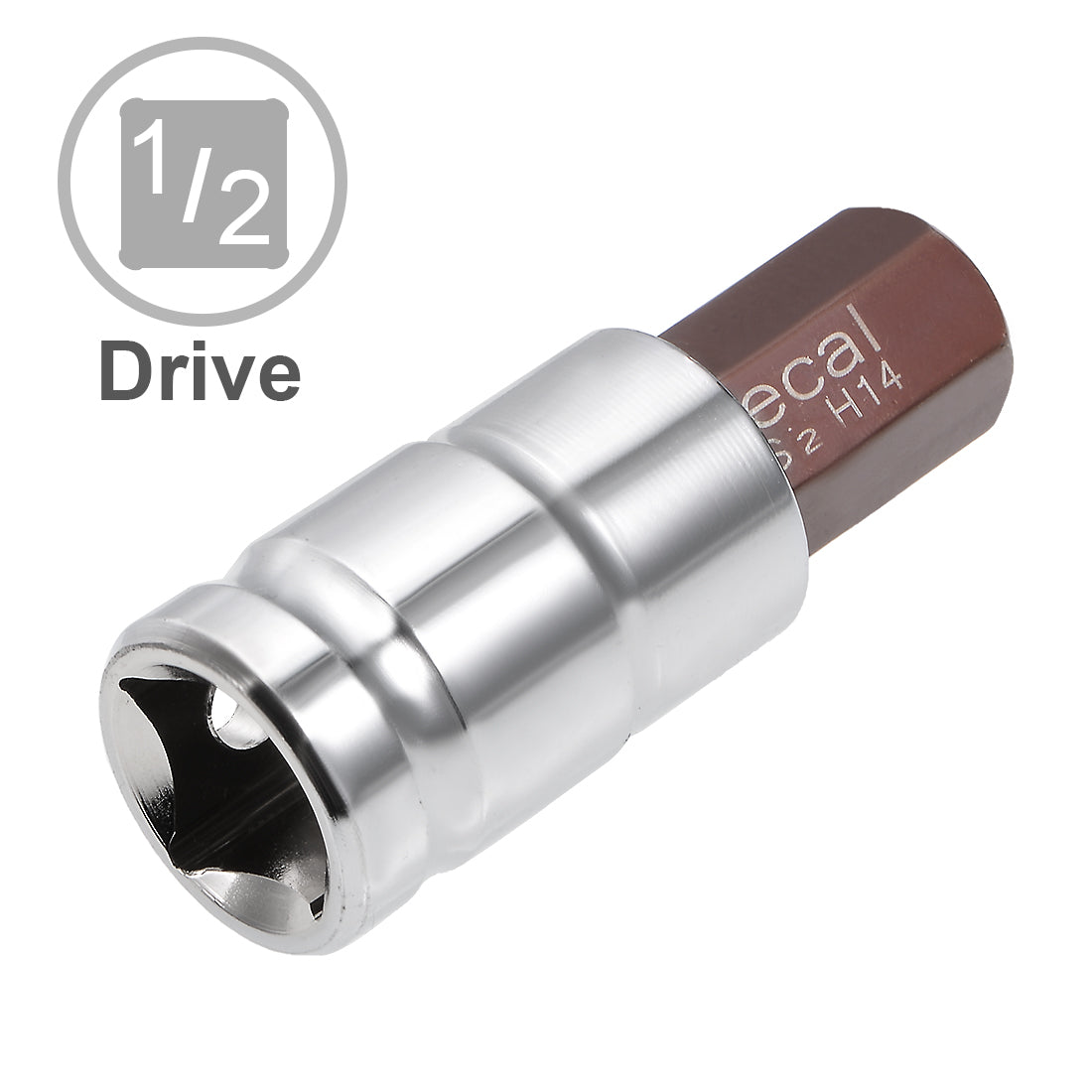 Harfington 1/2" Drive x 14mm Hex Bit Socket, Standard Metric, S2 & Cr-V Steel