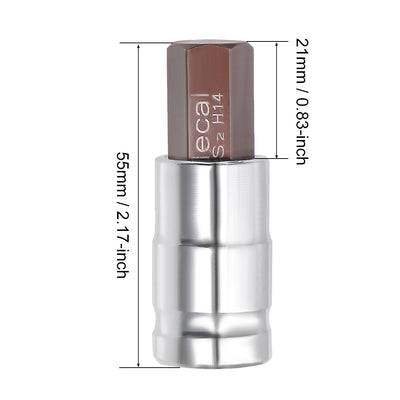 Harfington 1/2" Drive x 14mm Hex Bit Socket, Standard Metric, S2 & Cr-V Steel