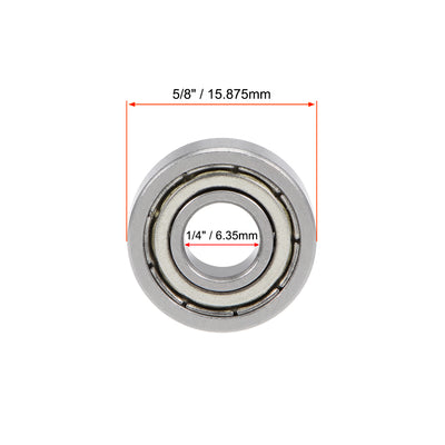 Harfington Uxcell Deep Groove Ball Bearings Inch Double Shield Chrome Steel ABEC1 Z1