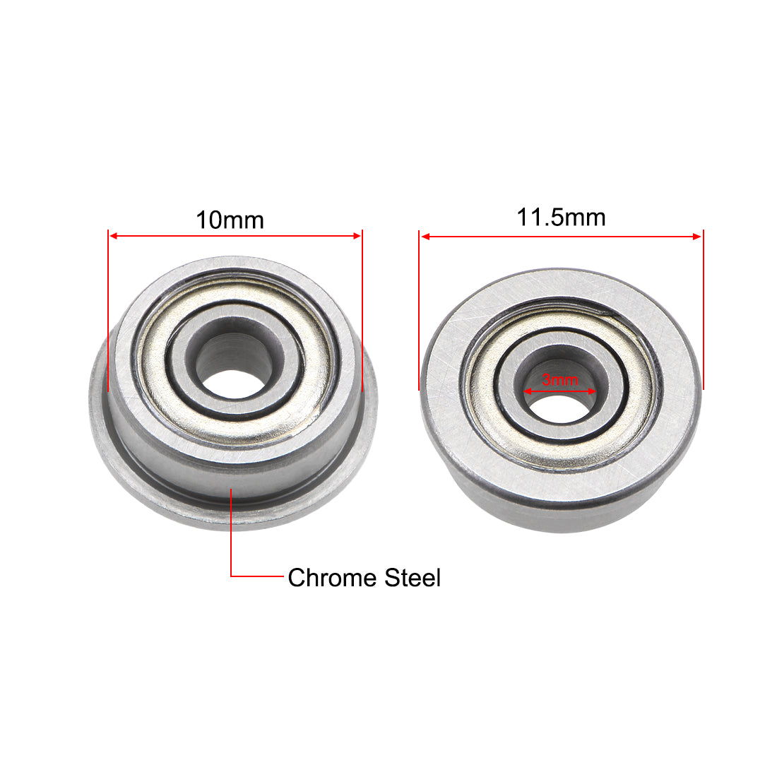 Harfington Flange Deep Groove Ball Bearings Double Shield Chrome Steel