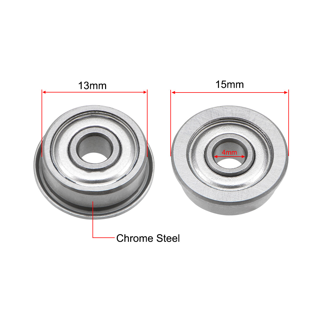Harfington Flange Deep Groove Ball Bearings Double Shield Chrome Steel