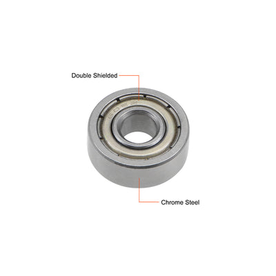 Harfington Uxcell Deep Groove Ball Bearings Metric Double Shielded Chrome Steel P0 Z1 Bearing