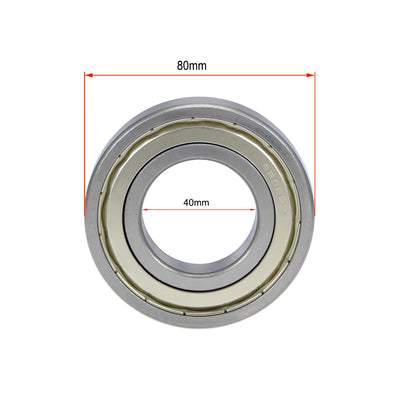 Harfington Uxcell Deep Groove Ball Bearings Metric Double Shielded Chrome Steel P0 Z1