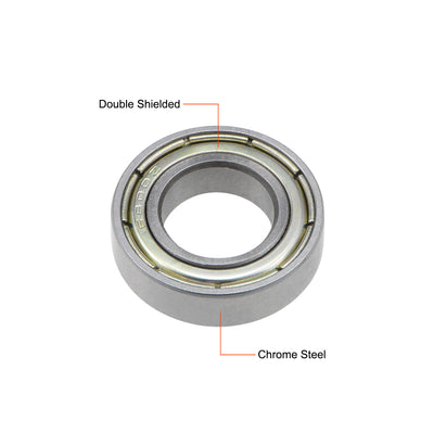 Harfington Uxcell Deep Groove Ball Bearings Thin Section Double Shielded Chrome Steel