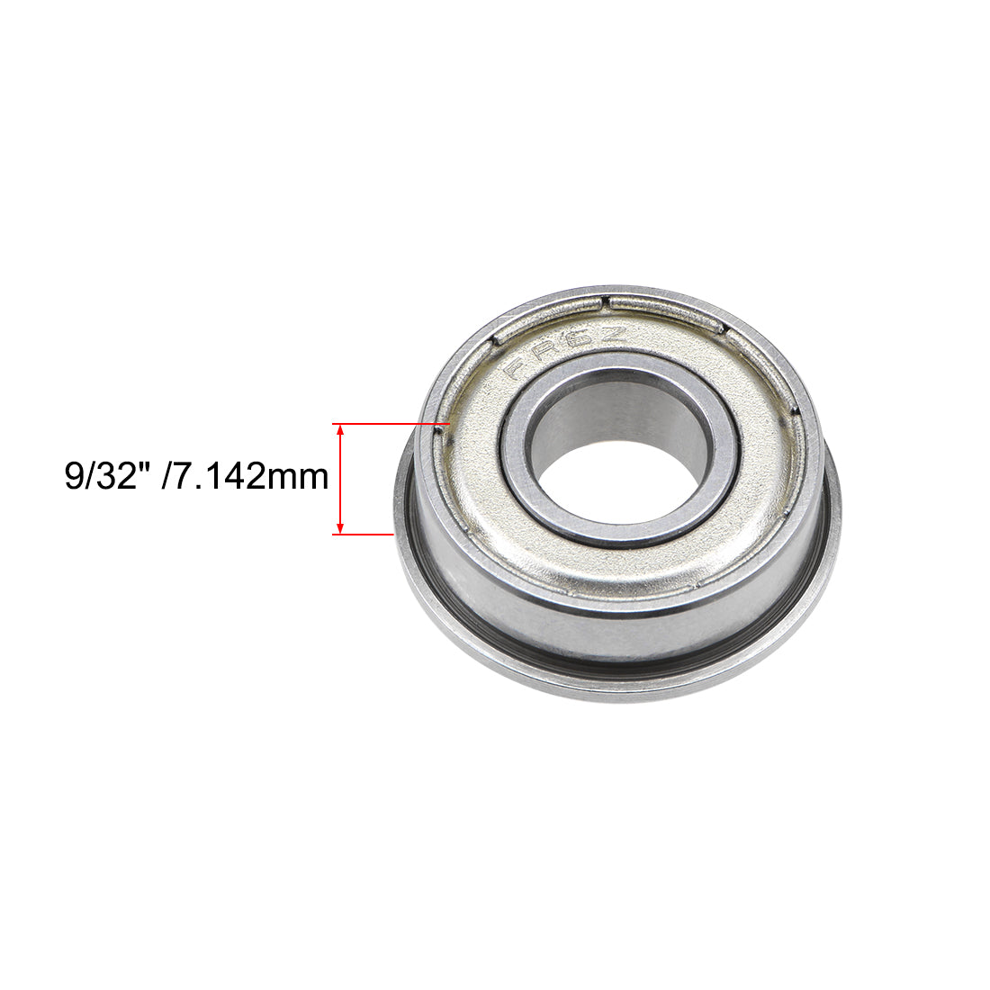 Harfington FR6ZZ Flange Ball Bearing 3/8"x7/8"x9/32" Shielded Chrome Bearings 3pcs