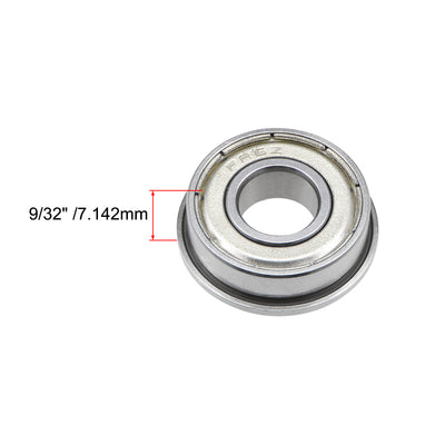 Harfington FR6ZZ Flange Ball Bearing 3/8"x7/8"x9/32" Shielded Chrome Bearings 3pcs