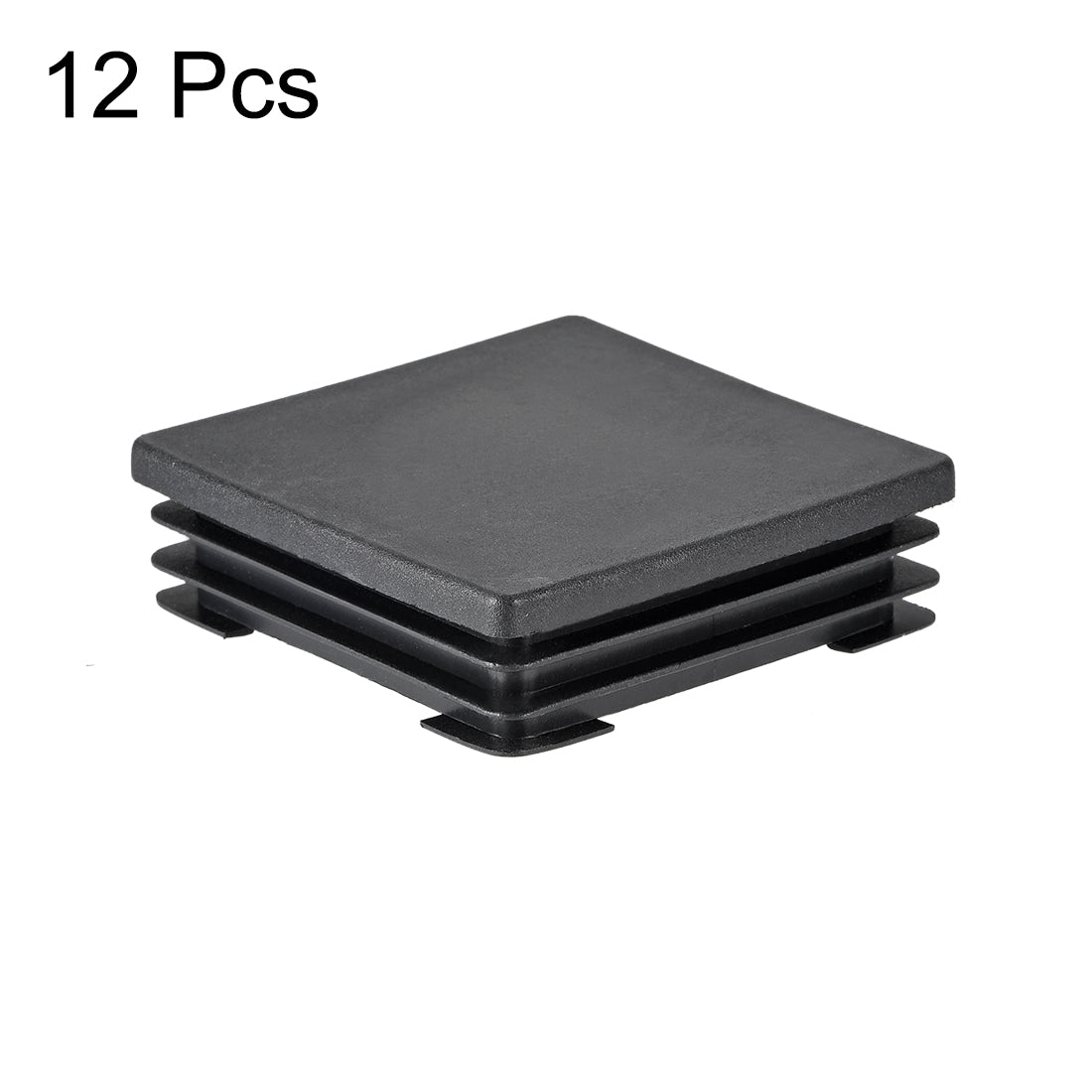 Harfington 12Pcs 70mmx70mm(2.76inch) Plastic Tubing Plug Square Post End Caps for Handrail Stair Newel Guardrail Tube Black