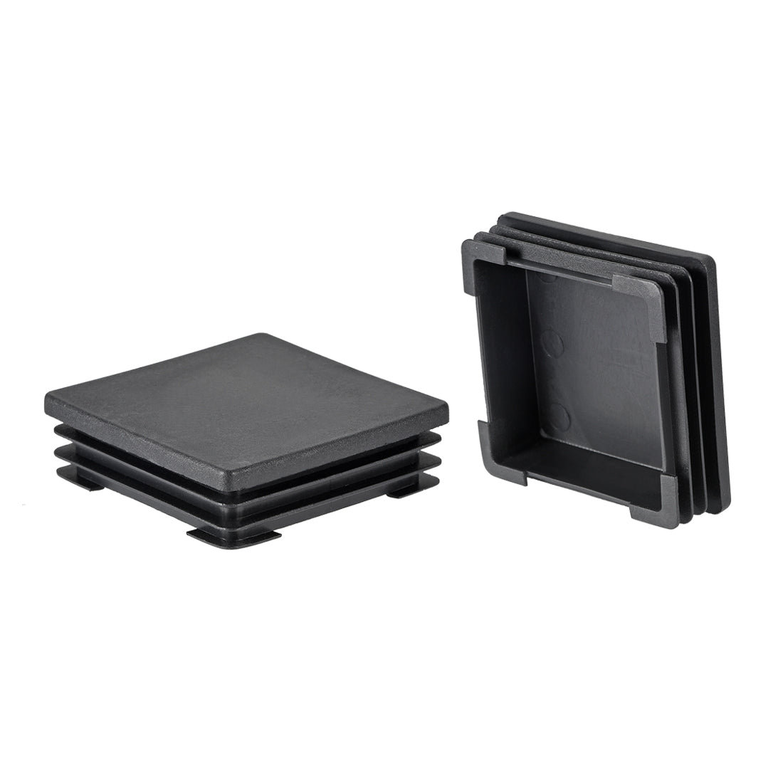 Harfington 12Pcs 70mmx70mm(2.76inch) Plastic Tubing Plug Square Post End Caps for Handrail Stair Newel Guardrail Tube Black