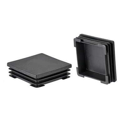 Harfington 12Pcs 70mmx70mm(2.76inch) Plastic Tubing Plug Square Post End Caps for Handrail Stair Newel Guardrail Tube Black