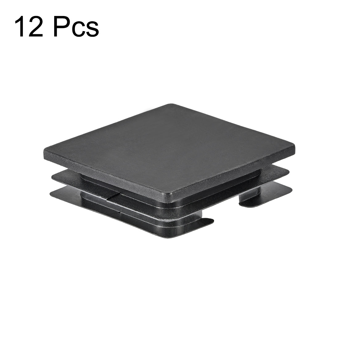 Harfington 12Pcs 75mmx75mm(2.95inch) Plastic Tubing Plug Square Post End Caps for Handrail Stair Newel Guardrail Tube Black