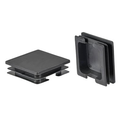 Harfington 12Pcs 75mmx75mm(2.95inch) Plastic Tubing Plug Square Post End Caps for Handrail Stair Newel Guardrail Tube Black