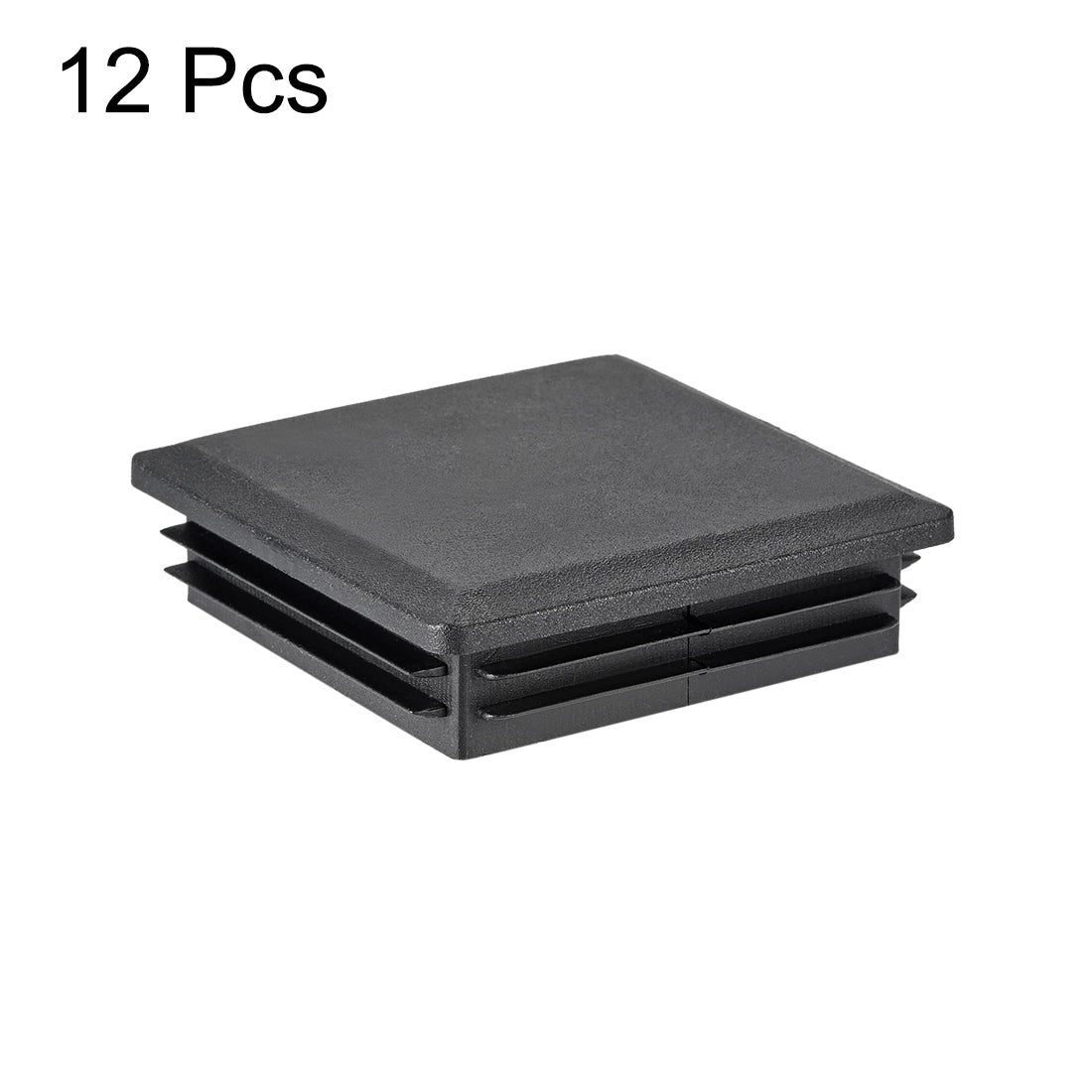 Harfington 12Pcs 81mmx81mm(3.2inch) Plastic Tubing Plug Square Post End Caps for Handrail Stair Newel Guardrail Tube Black