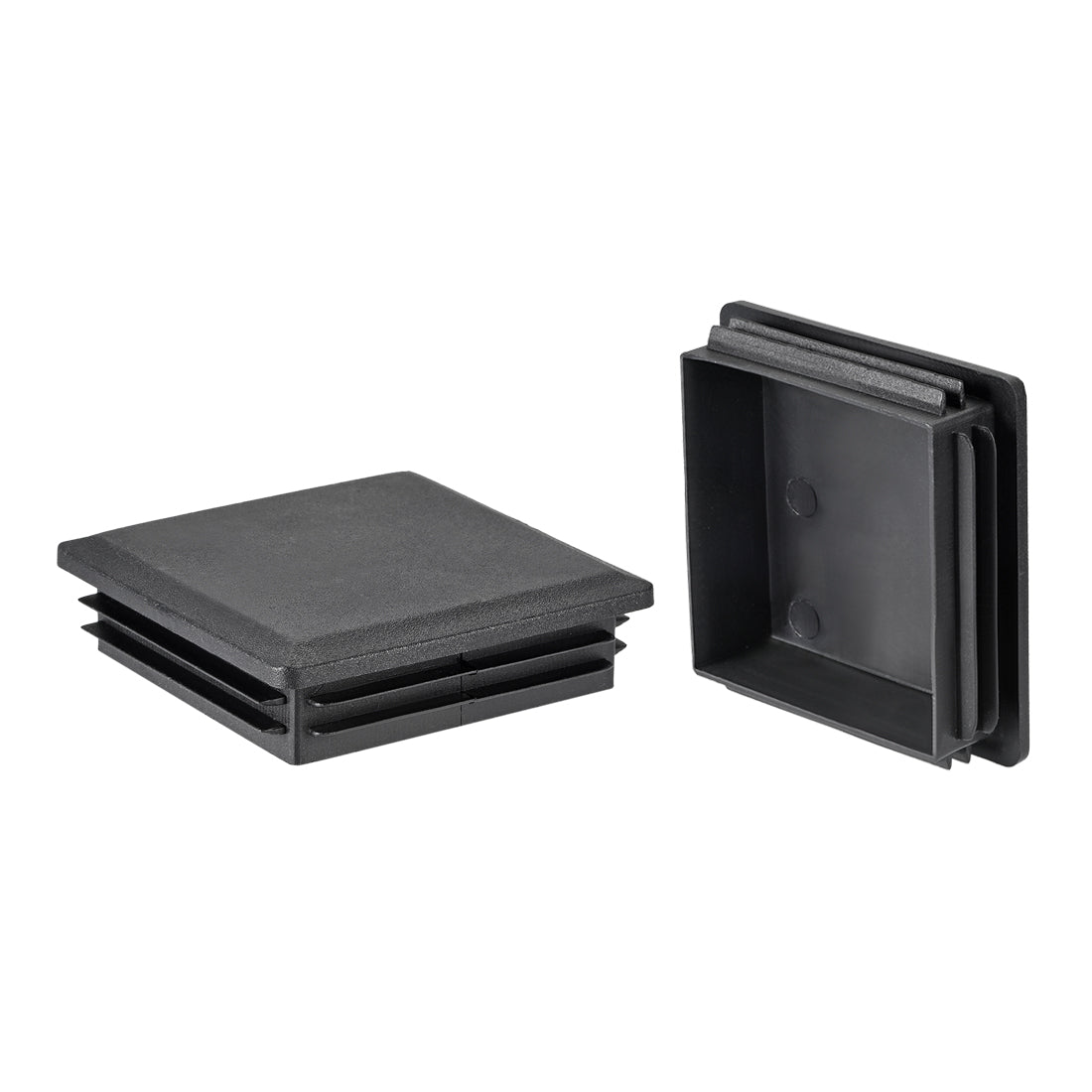 Harfington 12Pcs 81mmx81mm(3.2inch) Plastic Tubing Plug Square Post End Caps for Handrail Stair Newel Guardrail Tube Black