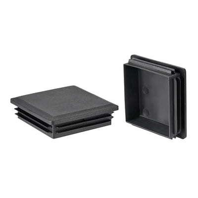 Harfington 12Pcs 81mmx81mm(3.2inch) Plastic Tubing Plug Square Post End Caps for Handrail Stair Newel Guardrail Tube Black