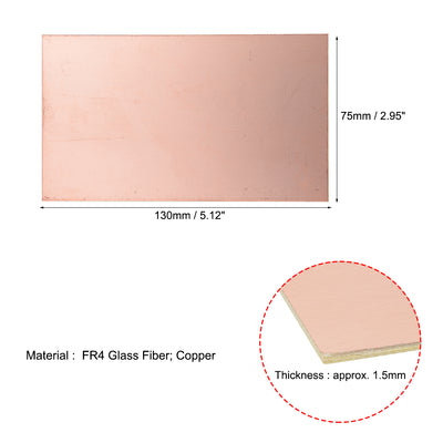 Harfington 130x75mm Single-Sided Copper Clad Laminate PCB Circuit Board FR4 1.5mm Thickness DIY Prototyping PCB Board