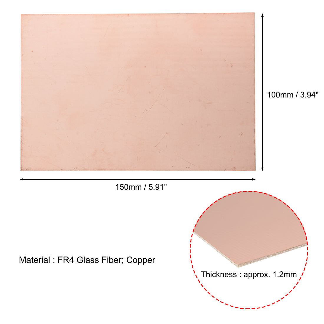 Harfington 150x100mm Single-Sided Copper Clad Laminate PCB Circuit Board FR4 1.2mm Thickness DIY Prototyping PCB Board 15pcs