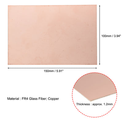 Harfington 150x100mm Single-Sided Copper Clad Laminate PCB Circuit Board FR4 1.2mm Thickness DIY Prototyping PCB Board 15pcs