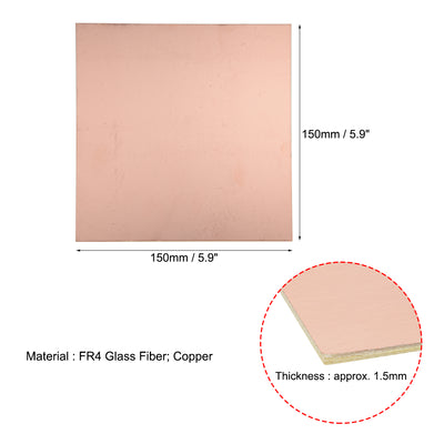 Harfington 150x150mm Single-Sided Copper Clad Laminate PCB Circuit Board FR4 1.5mm Thickness DIY Prototyping PCB Board