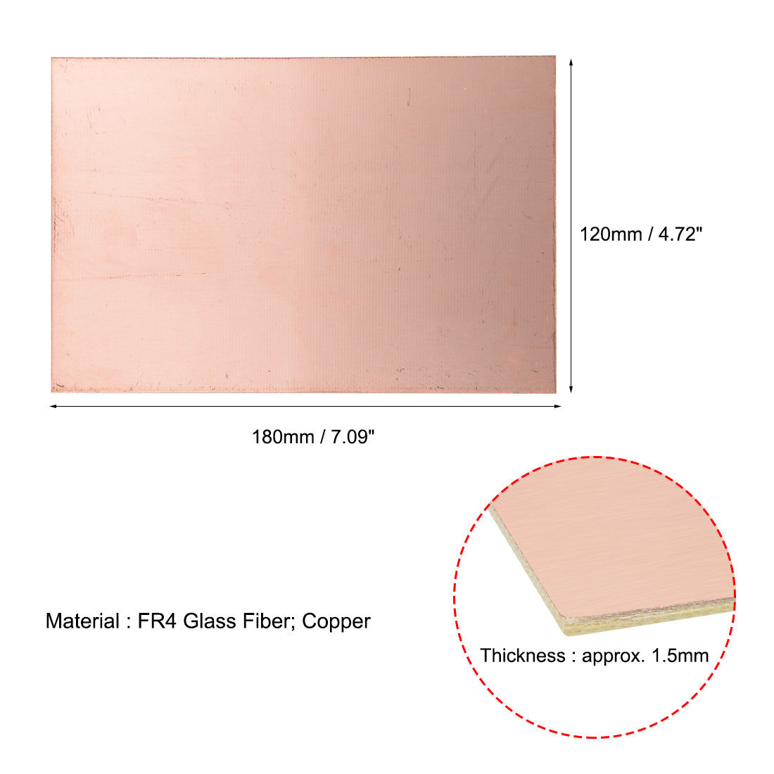 Harfington 180x120mm Single-Sided Copper Clad Laminate PCB Circuit Board FR4 1.5mm Thickness DIY Prototyping PCB Board 10pcs
