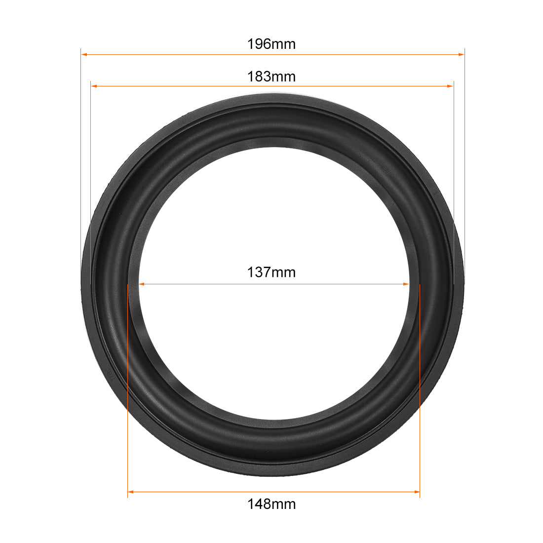 Harfington 196mm Speaker Rubber Edge Folding Ring Horn Replacement Parts for Speaker Black