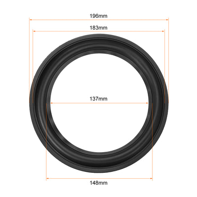 Harfington 196mm Speaker Rubber Edge Folding Ring Horn Replacement Parts for Speaker Black