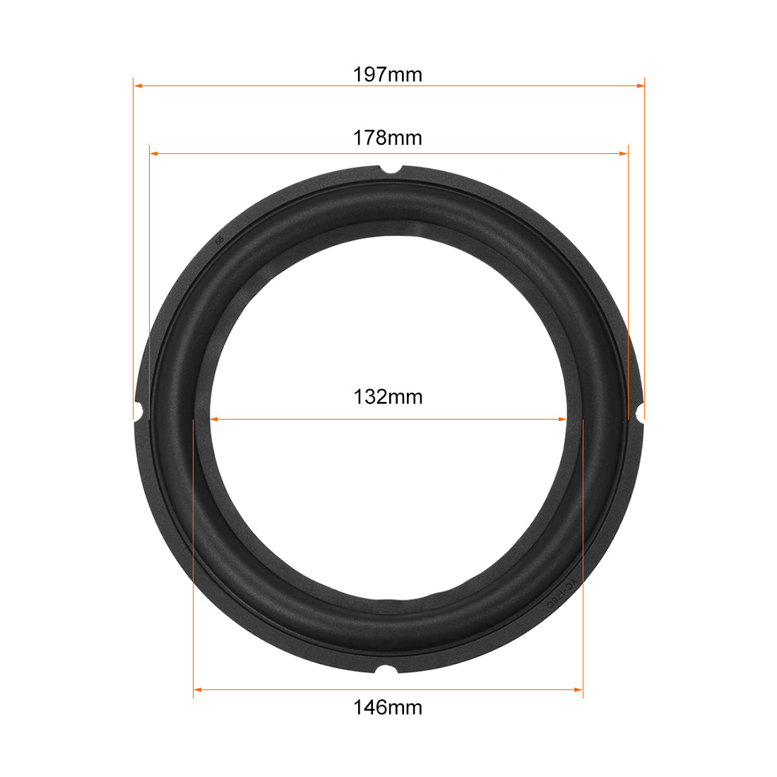 Harfington 197 mm Lautsprecher-Gummikanten-Faltring-Horn, Ersatzteile für Lautsprecher, Schwarz