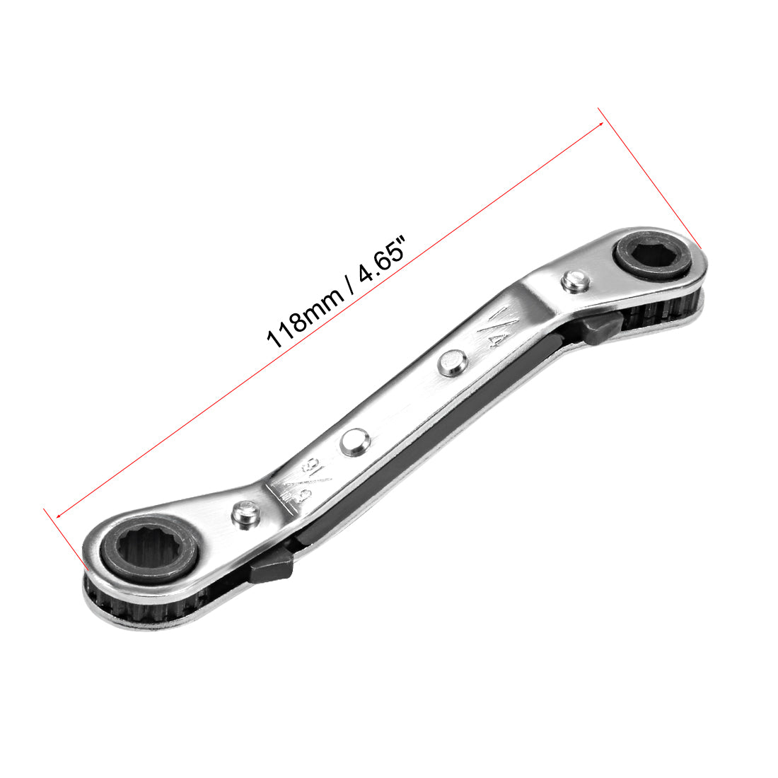 Harfington Reversible Ratcheting Wrench, 1/4-inch x 5/16-inch Offset Double Box End, Cr-V