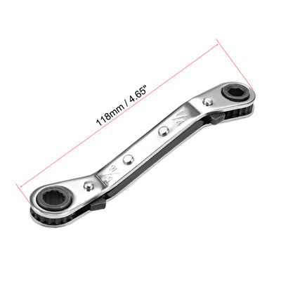 Harfington Reversible Ratcheting Wrench, 1/4-inch x 5/16-inch Offset Double Box End, Cr-V
