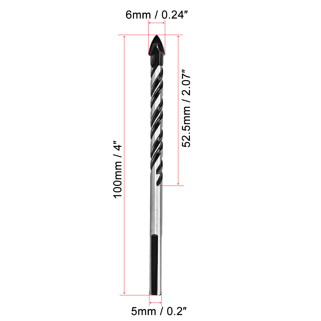 Harfington 3pcs Triangle Tip Drill Bit for Drilling in Ceramic, Glass, Tile, Concrete, Brick, Wood and Marble