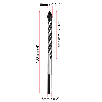 Harfington 3pcs Triangle Tip Drill Bit for Drilling in Ceramic, Glass, Tile, Concrete, Brick, Wood and Marble