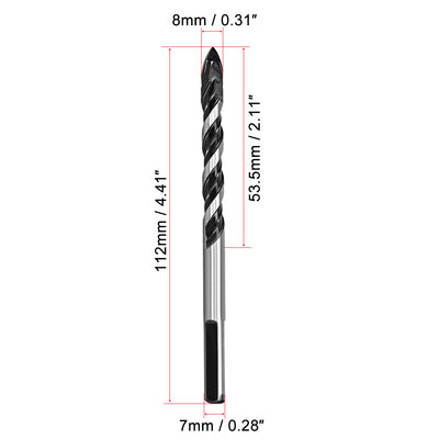 Harfington 3pcs Triangle Tip Drill Bit for Drilling in Ceramic, Glass, Tile, Concrete, Brick, Wood and Marble