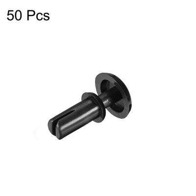 Harfington Push Clip Rivet 2.6mm x 5mm PCB Circuit Panel Nylon Fastener Black for 2.7mm-3.6mm Panel Thickness , 50 Pcs