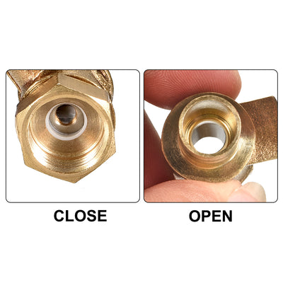 Harfington Brass Air Ball Valve Shut-off Switch Female to Hose Barb Pipe Tubing Fitting Coupler 180 Degree Operation Handle