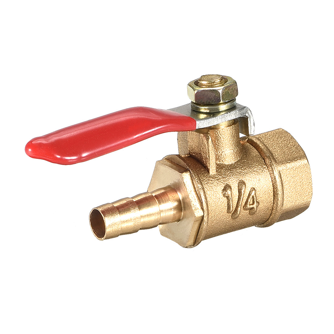 Harfington Brass Air Ball Valve Shut-off Switch Female to Hose Barb Pipe Tubing Fitting Coupler 180 Degree Operation Handle