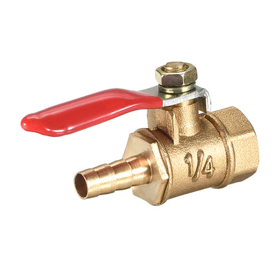 Harfington Brass Air Ball Valve Shut-off Switch Female to Hose Barb Pipe Tubing Fitting Coupler 180 Degree Operation Handle