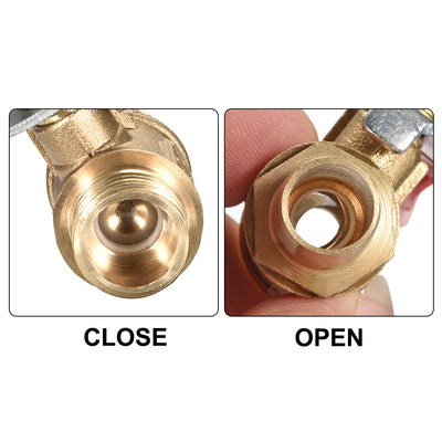 Harfington Brass Air Ball Valve Shut-off Switch Male to Hose Barb Pipe Tubing Fitting Coupler 180 Degree Operation Handle