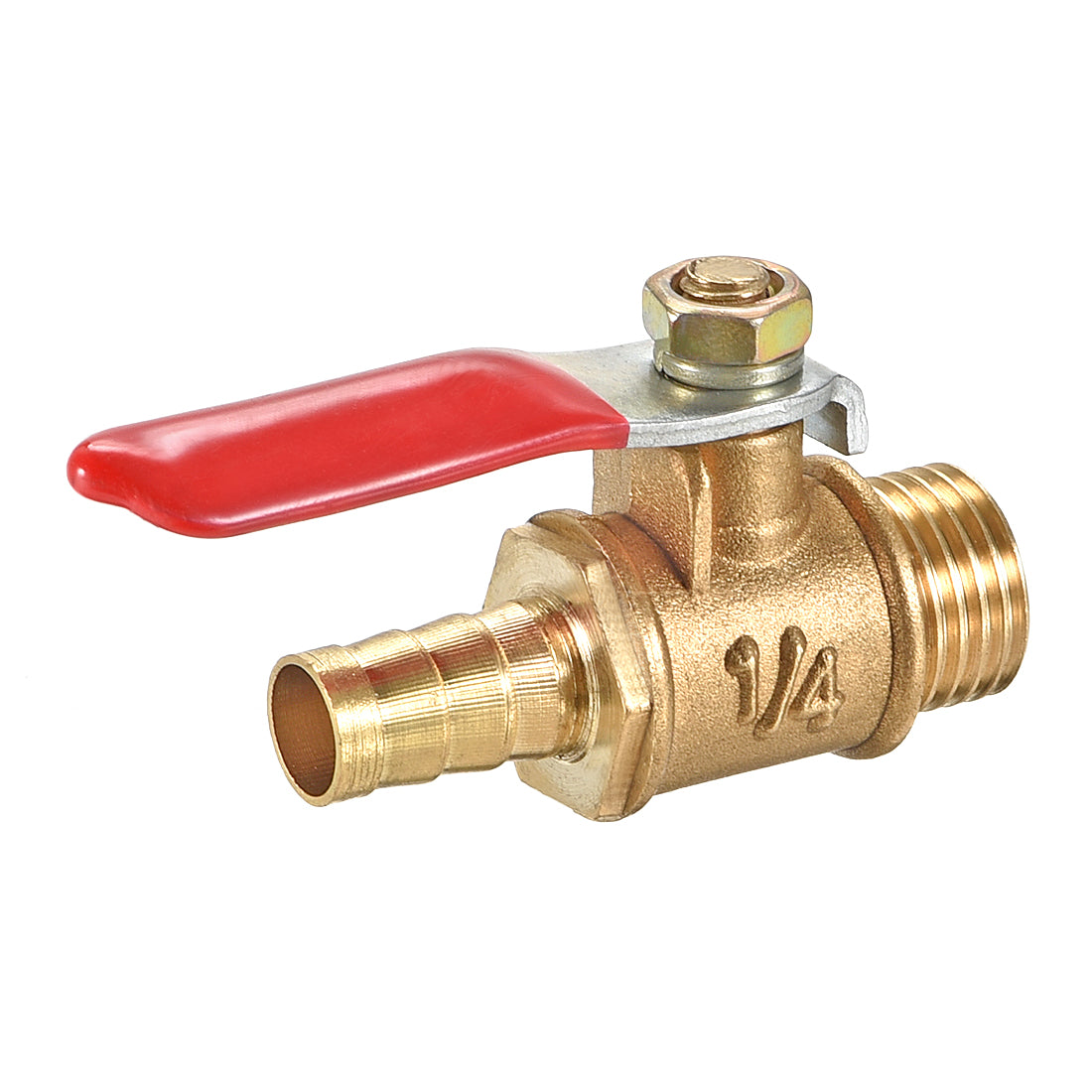 Harfington Brass Air Ball Valve Shut-off Switch Male to Hose Barb Pipe Tubing Fitting Coupler 180 Degree Operation Handle