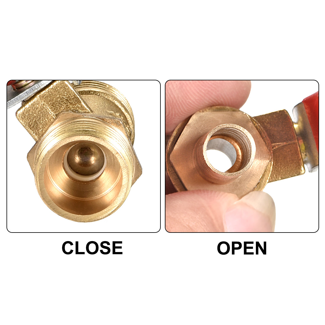 Harfington Brass Air Ball Valve Shut-off Switch Male to Hose Barb Pipe Tubing Fitting Coupler 180 Degree Operation Handle