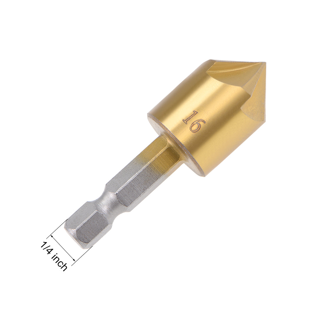 Harfington Countersink Drill Bit Set HSS 90 Degree 1/4" Hex Shank 5 Flute Bit 6mm-19mm 6Pcs