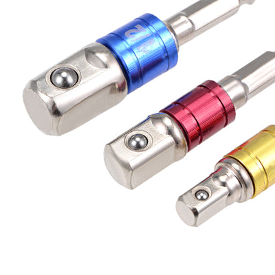 Harfington Square Driver Extension Impact Grade Socket Adapter Set, Hex Shank Bit for Power Drills