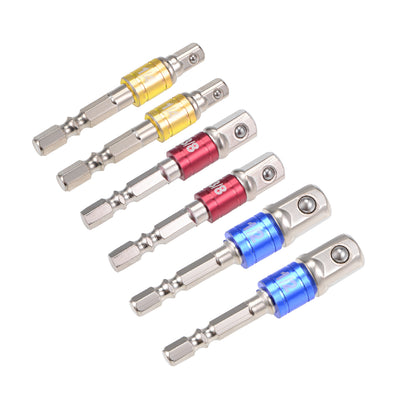 Harfington Square Driver Extension Impact Grade Socket Adapter Set, Hex Shank Bit for Power Drills