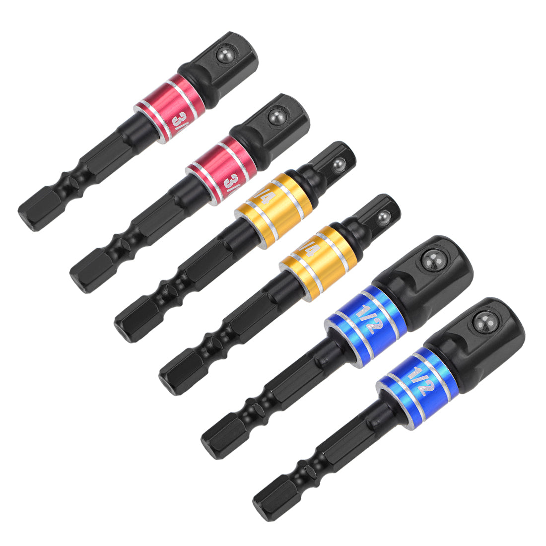 Harfington Square Driver Extension Impact Grade Socket Adapter Set, Hex Shank Bit for Power Drills