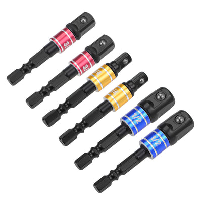 Harfington Square Driver Extension Impact Grade Socket Adapter Set, Hex Shank Bit for Power Drills