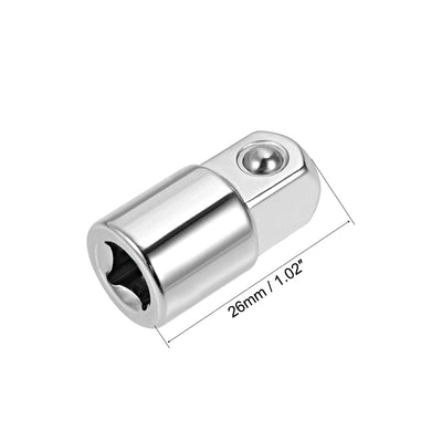 Harfington 1/4 Inch Drive (F) x 3/8 Inch (M) Socket Adapter, Female to Male, Cr-V (Silver)