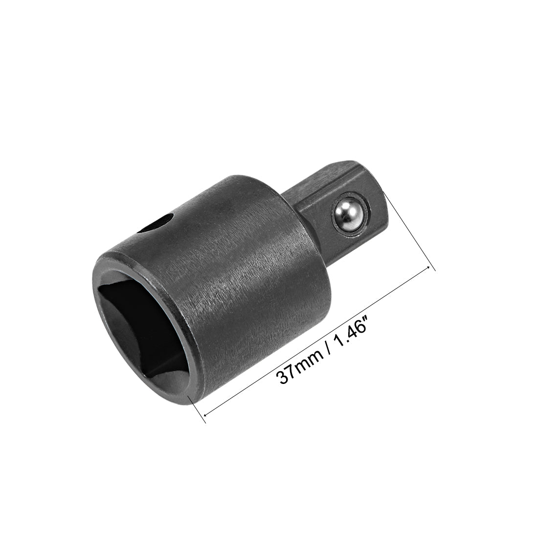 Harfington 2Pcs 1/2" (F) x 3/8" (M) Socket Reducer, F to M, Cr-V Black