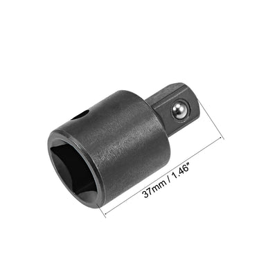 Harfington 2Pcs 1/2" (F) x 3/8" (M) Socket Reducer, F to M, Cr-V Black