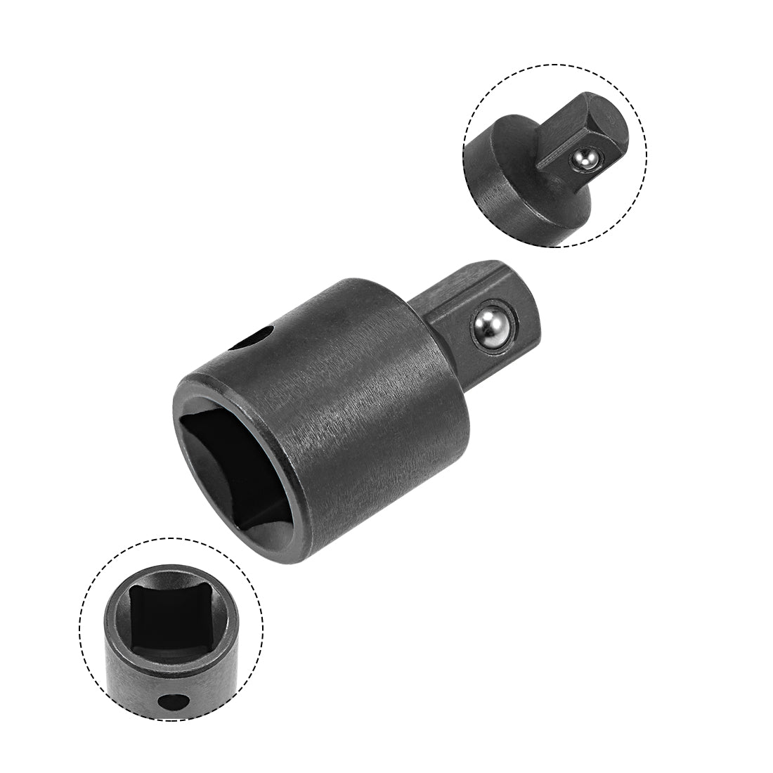 Harfington Socket Reducer and Adapter Set of 4 Pcs, Female to Male, Cr-V (Black)