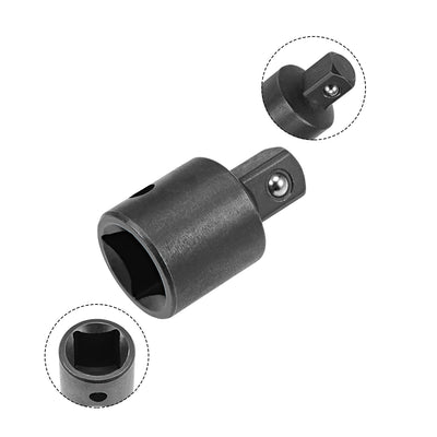 Harfington Socket Reducer and Adapter Set of 4 Pcs, Female to Male, Cr-V (Black)