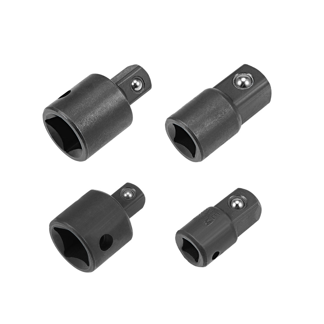 Harfington Socket Reducer and Adapter Set of 4 Pcs, Female to Male, Cr-V (Black)
